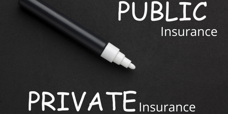 What is the difference between Public and Private Insurance in the US