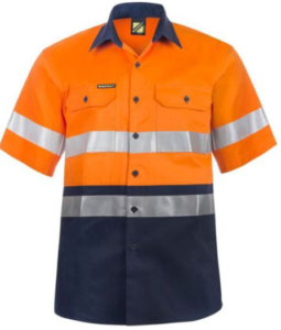 Day / Night Use Hi Vis Shirt With Reflective tape & Two Front Pockets